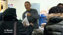 Les Obama distribuent de la nourriture à Washington