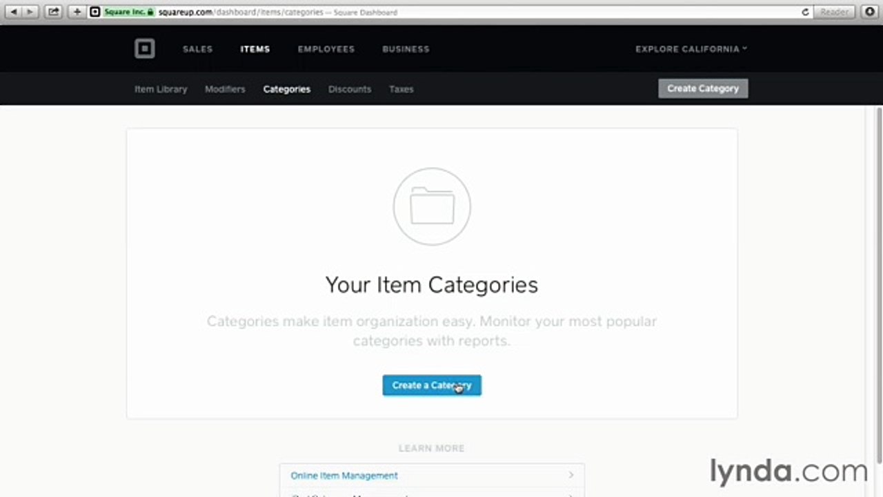 Up and Running with Square Register tutorial 7 Categorizing Items