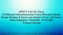 APDTY 012132 Chevy S10/Blazer/Tahoe/Suburban/Yukon/Bravada Master Power Window & Door Lock Switch (Front Left Driver-Side) (Replaces 19244658, 15151360) Review