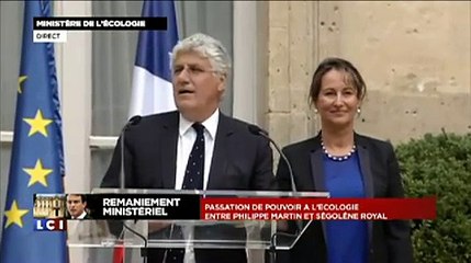 Télécharger la video: Passation des pouvoirs entre Philippe Martin et Ségolène Royal