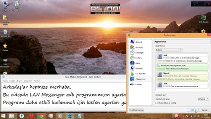 LAN Messenger Ayarlar, Grup Kurma ve Toplu Mesaj