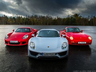 La Porsche 918 face à la Carrera GT et la 959
