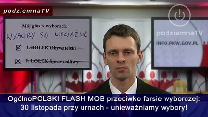 podziemna TV - Jak UNIEWAŻNIĆ wybory #2 - odpowiedź na krytykę - PROTEST przy urnach (27.11.2014)