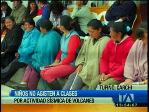 Estudiantes de escuelas de Tufiño no asisten a clases por actividad volcánica