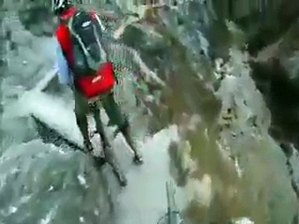 Bike rides on dangerous slopes.