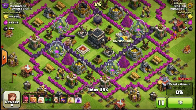 Clash Of Clans FR ATTAQUE 37 trophees pour 2 etoiles et 50 abo et new clan