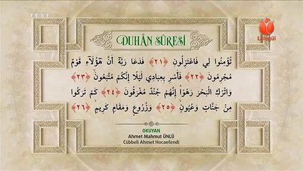 Cübbeli Ahmet Hocaefendi Duhân Suresi'ni Okuyor. - YouTube