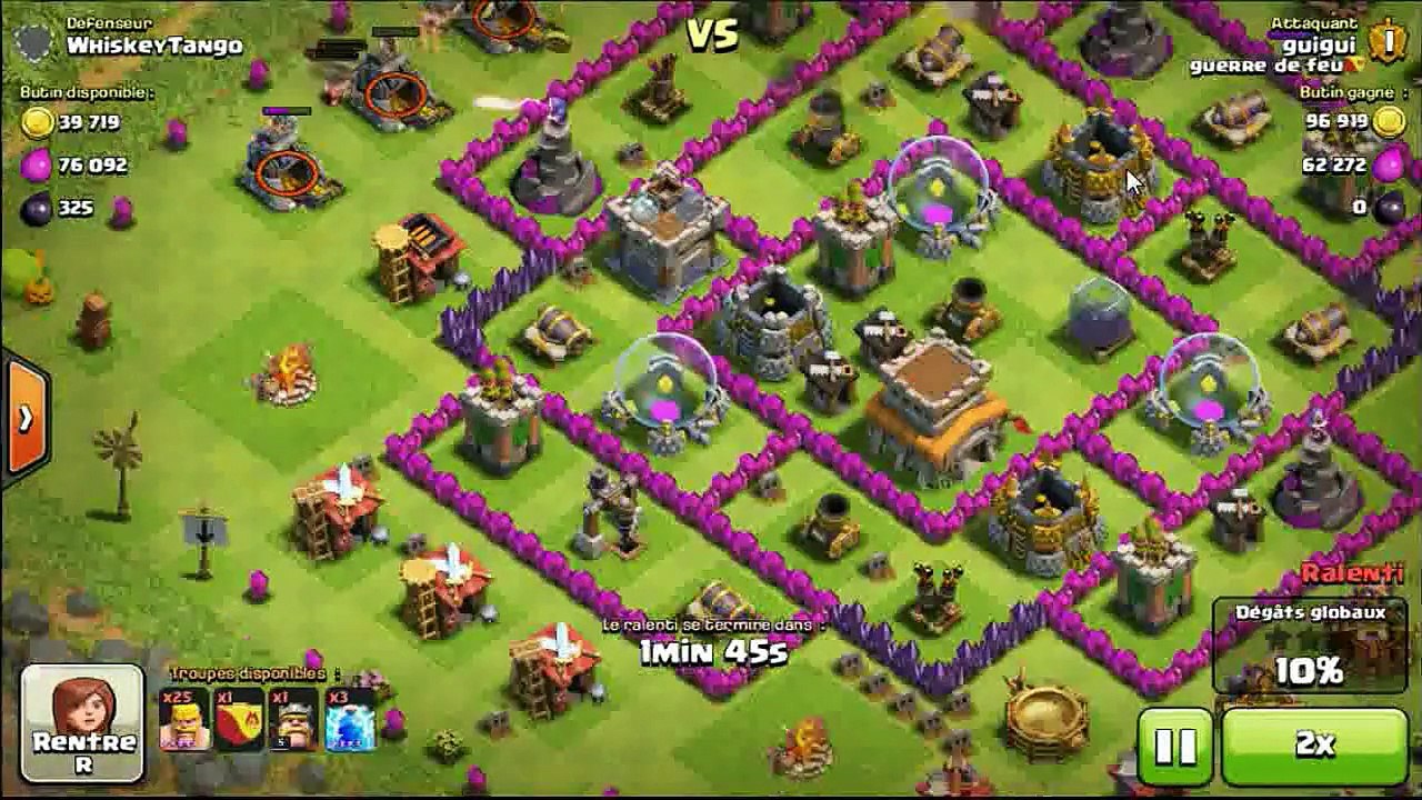 Clash Of Clans FR ATTAQUE full barbar 50 ou pas 50 pourcents MOGames