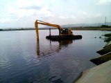 floating excavator amphibious swamp Komatsu PC200 8 SLF di Sangatta Kalimantan (part 5)
