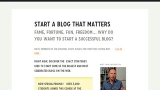 How To Start A Blog That Matters