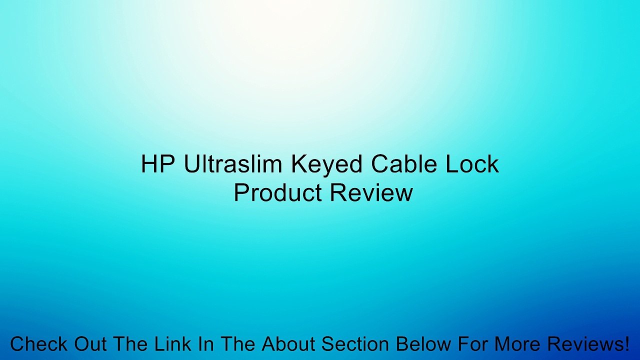 HP Ultraslim Keyed Cable Lock Review video Dailymotion