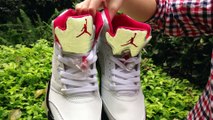 buyshoesclothing.ru Air Jordan V Mens Steel Seal Shoes in White Red Black