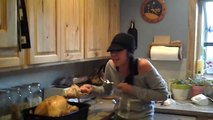 So funny Pregnant Turkey Inside A Turkey Prank