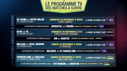 ASSE-OL, AS Roma-Inter Milan... Le programme TV des matches du weekend à ne pas rater !