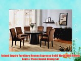 Inland Empire Furniture Havana Espresso Solid Wood with Velvet Seats 7 Piece Round Dining Set