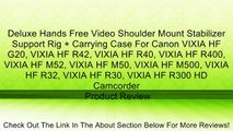 Deluxe Hands Free Video Shoulder Mount Stabilizer Support Rig   Carrying Case For Canon VIXIA HF G20, VIXIA HF R42, VIXIA HF R40, VIXIA HF R400, VIXIA HF M52, VIXIA HF M50, VIXIA HF M500, VIXIA HF R32, VIXIA HF R30, VIXIA HF R300 HD Camcorder Review