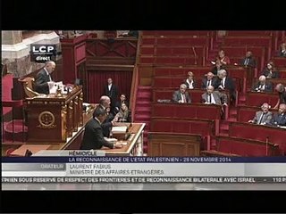 Intervention de Laurent Fabius sur la reconnaissance de la Palestine à l'Assemblée nationale