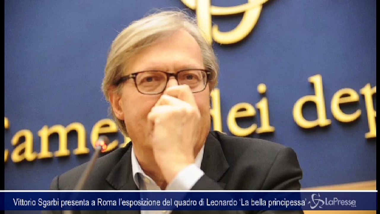 Vittorio Sgarbi presenta a Roma l’esposizione del quadro di Leonardo ‘La bella principessa’