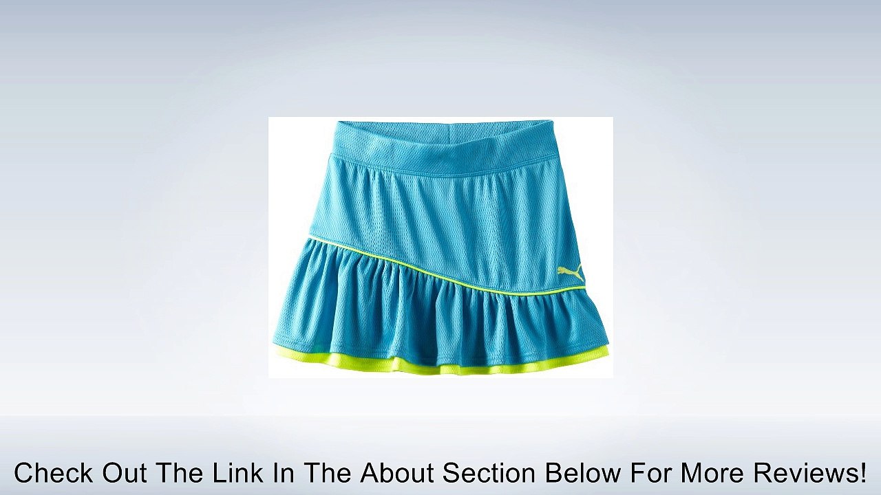 PUMA Big Girls' Mesh Asymmetrical Skort, Blue, Small Review