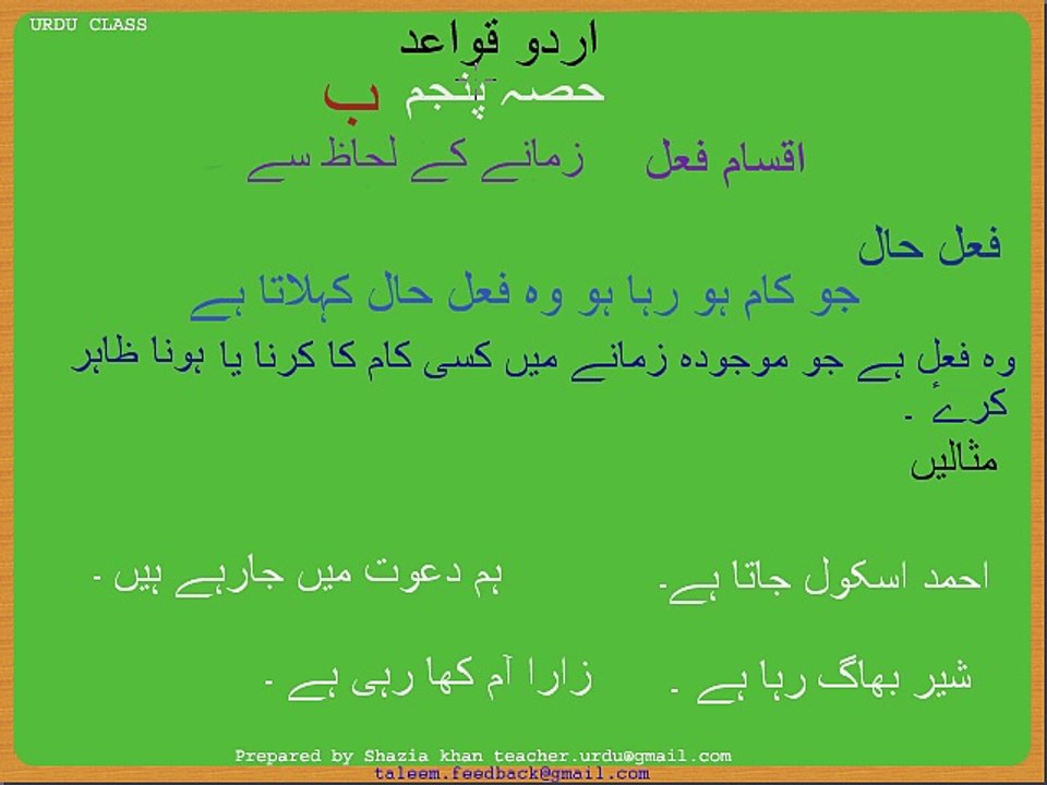 Urdu Grammar Part 5 (b) Types of Fail