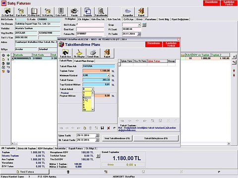 AKINSOFT OctoPlus Taksit Oluşturma İşlemleri