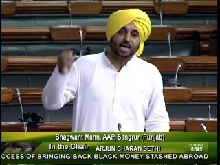Bhagwant Mann asking govt. about black money..