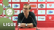 Conférence de presse Nîmes Olympique - Havre AC (3-3) : José  PASQUALETTI (NIMES) - Erick MOMBAERTS (HAC) - 2014/2015