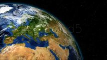 Animation Of Rotating Earth With Moving Clouds, Stars And Comets. Stock Footage