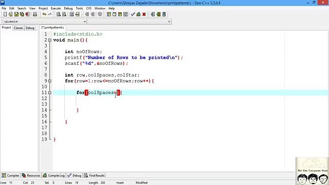 C Practical and Assignment Programs-Pattern Printing Lecture# 18