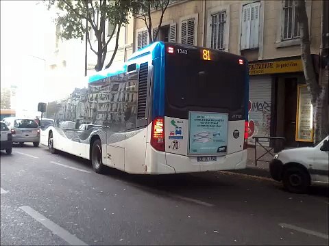 [Sound] Bus Mercedes-Benz Citaro C2 €uro 6 n°1343 de la RTM - Marseille sur la ligne 81