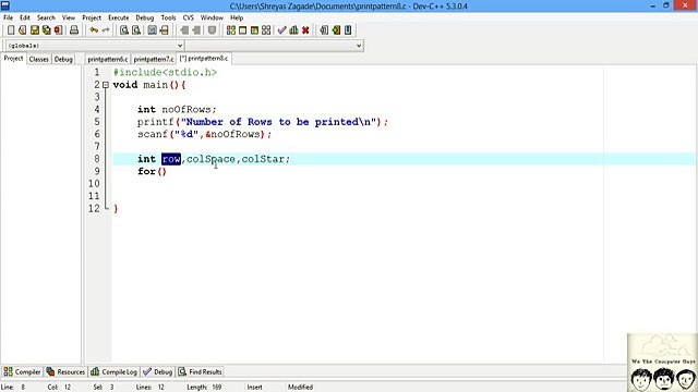 C Practical and Assignment Programs-Pattern Printing Lecture# 19
