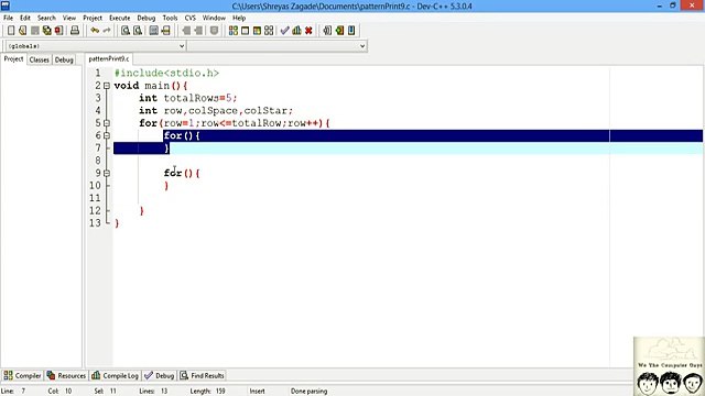 C Practical and Assignment Programs-Pattern Printing Lecture# 20