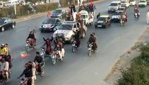 PTI takes out motorcycle rallies in Islamabad express highway Khana Pul