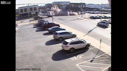 SUV Crashes into Brick Building, Building then Collapses on SUV