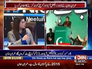 News Night with Neelam Nawab (Imran Khan Ne Lahore , Faisalabad Aur Karachi Ko Band Karne Ka ILan Kar Dya) 30 November 2014