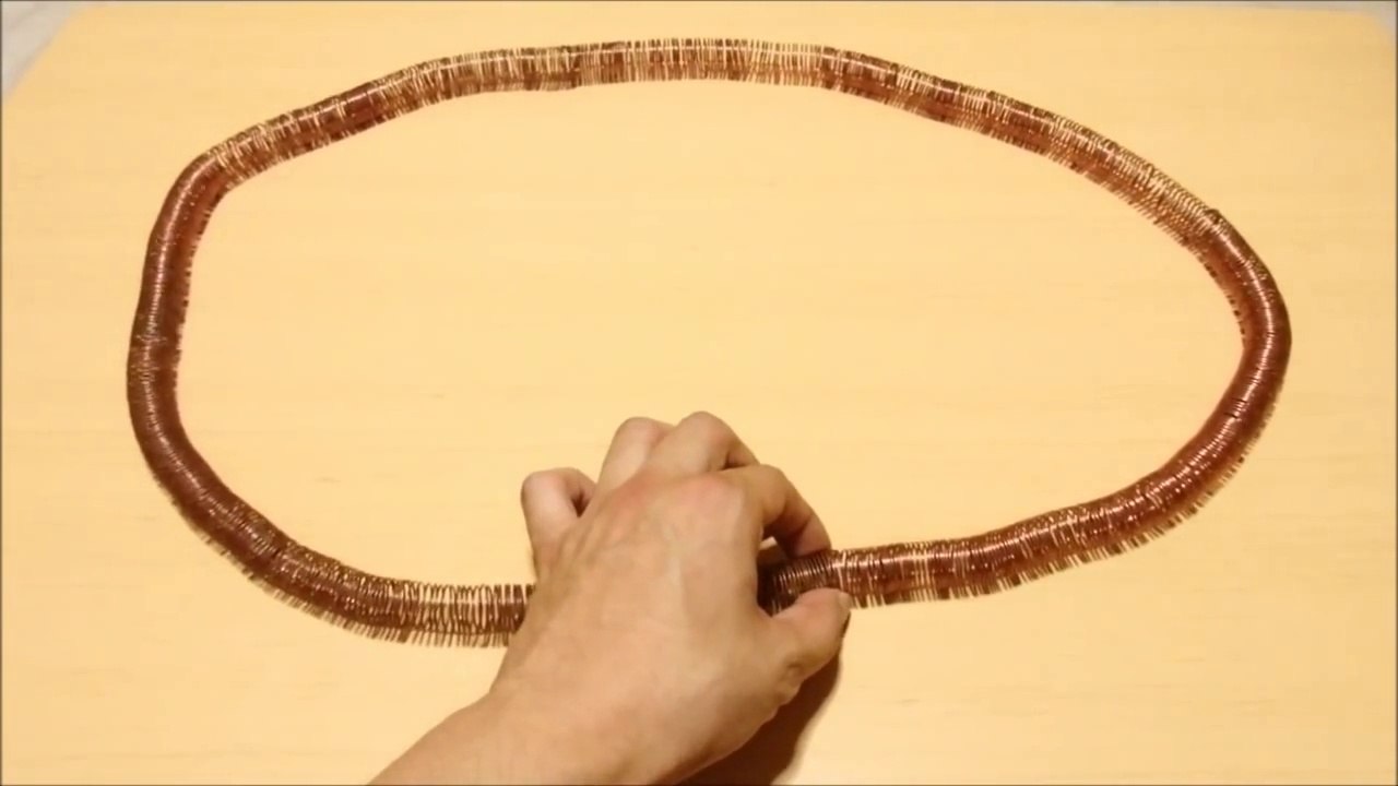World’s Simplest Electric Toy Train : A Magnet And Copper Wire