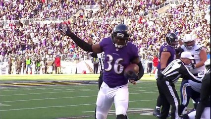 Chargers OT forces fumble on teammate