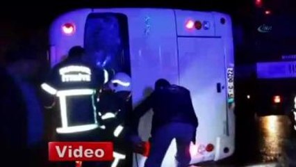 Otobüs Yan Yattı: 25 Yaralı