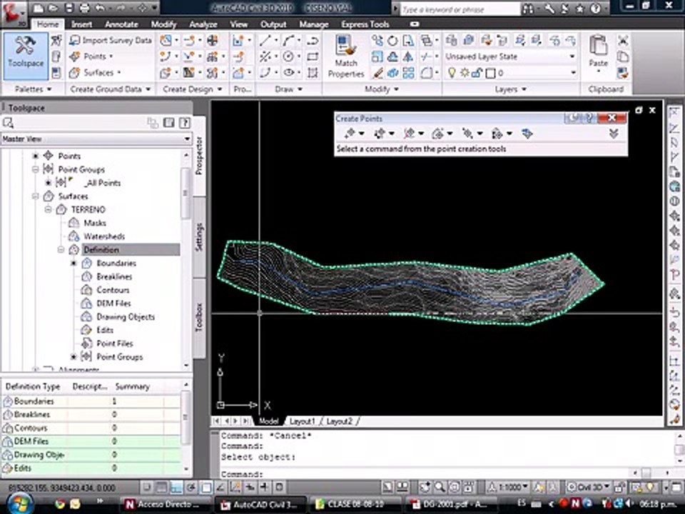 [08_18] AutoCAD Civil 3D 2010 - Alinemiento Horizontal | Clase 3