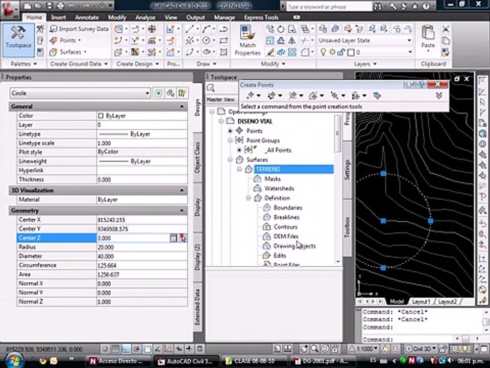 [07_18] AutoCAD Civil 3D 2010 - Alinemiento Horizontal | Clase 3
