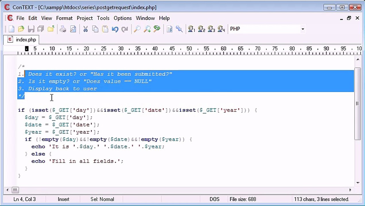 Beginner PHP Tutorial - 72 - Using htmlentities for Security