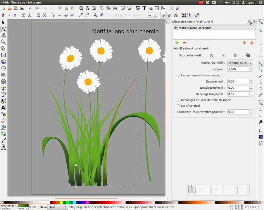 Tuto inkscape : Motif le long d'un chemin