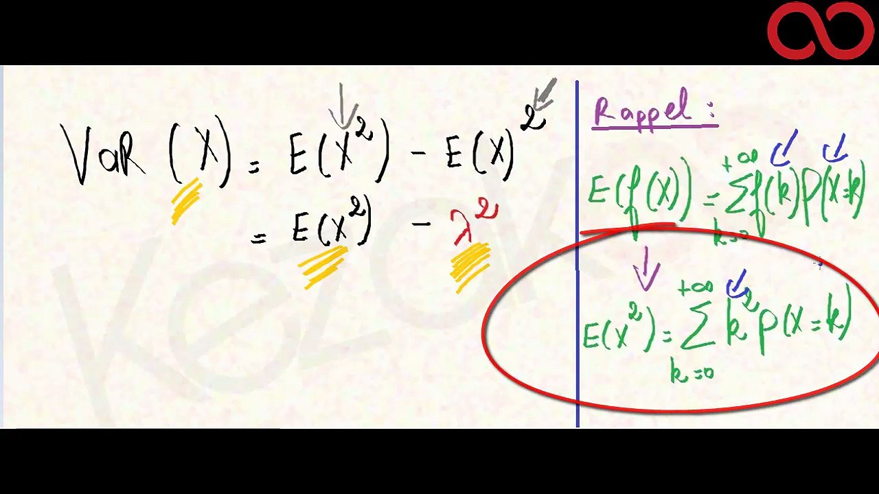 Loi de poisson _ calcul de la variance
