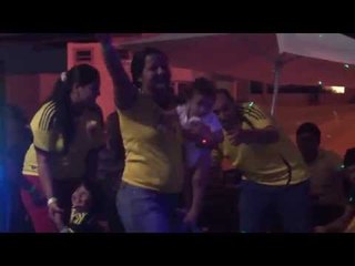 Colombianos comemoram vitória sobre uruguaios em Campinas