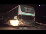 Trem atinge ônibus em Campinas