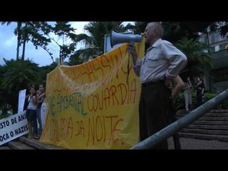 Protesto contra a morte das capivaras do Lago do Café