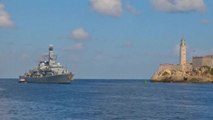 British naval ship pulls into Havana
