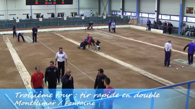 Troisième tour, tir rapide en double, Fontaine contre Montélimar, Sport Boules, J6 Elite 2014 2015