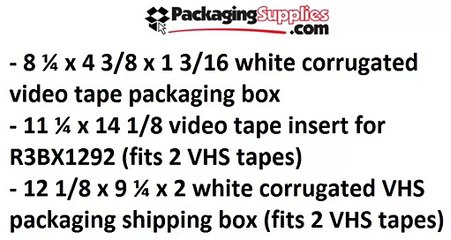 Video Tape Packaging