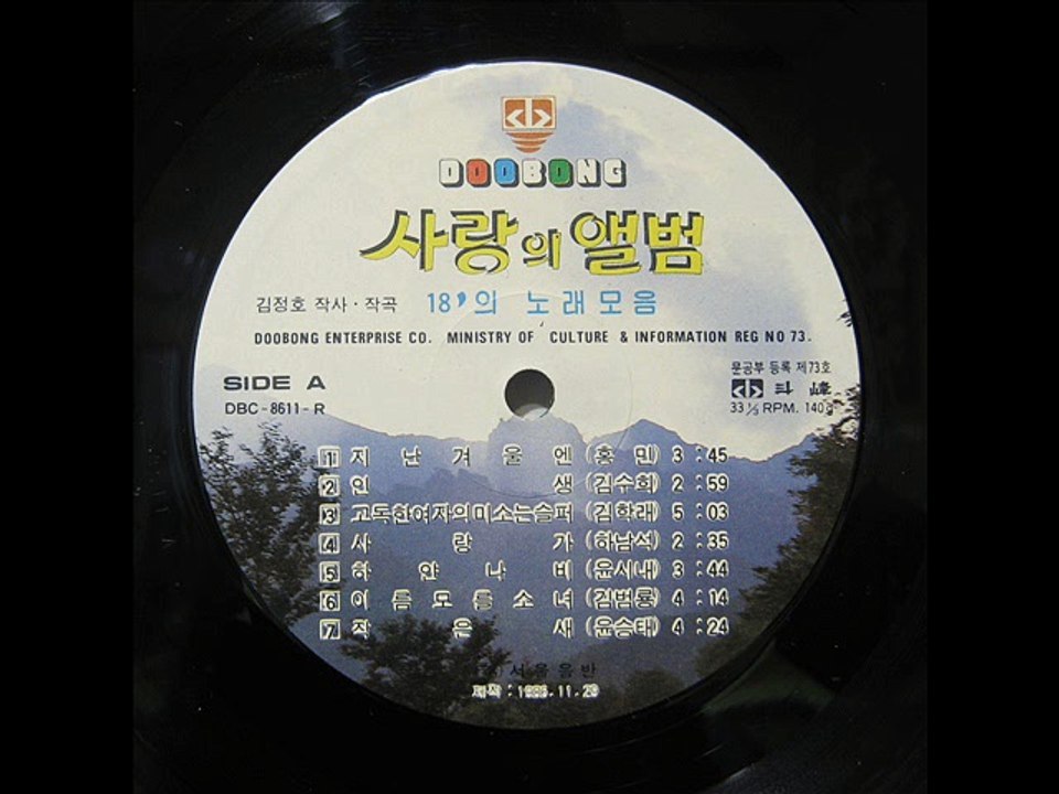사랑의 앨범 잊으리라(1986.11.26)